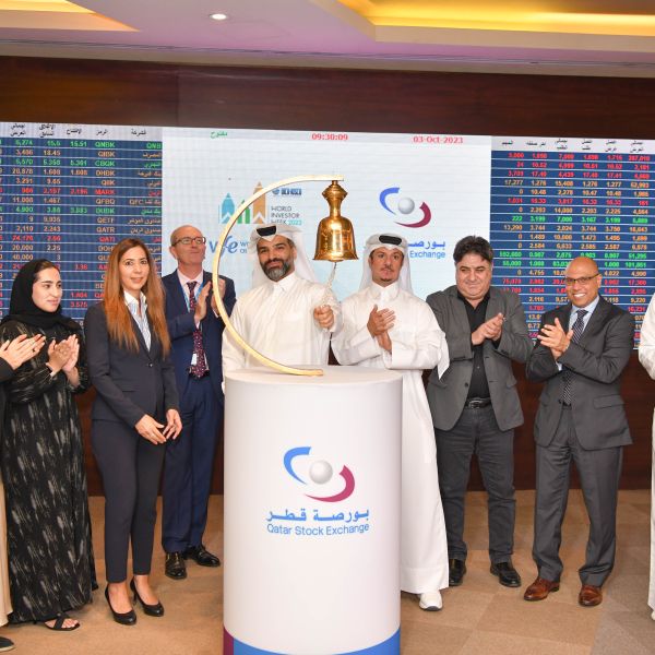 3 October 2023 - Ring the Bell opening ceremony at the Qatar Stock Exchange